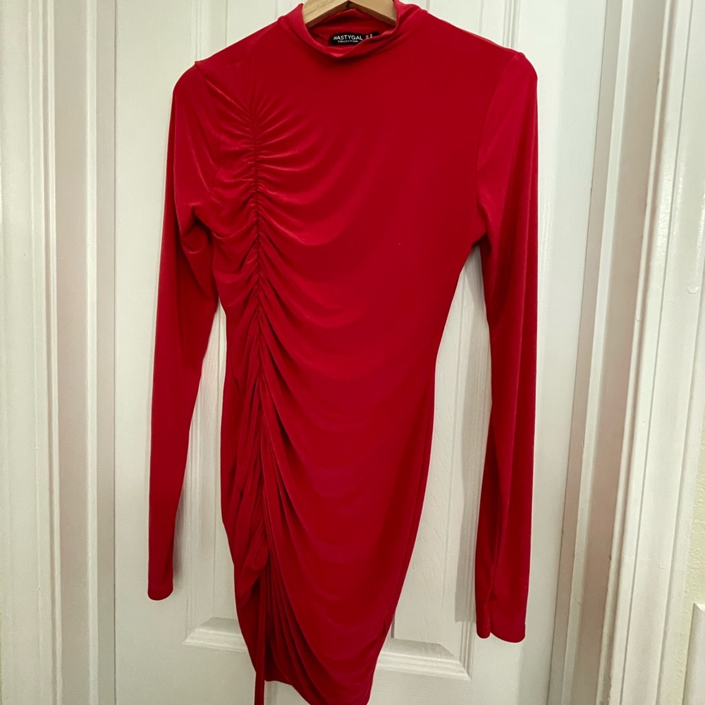 Size 4, Red going out midi/mini dress from Nasty Gal. In good condition.